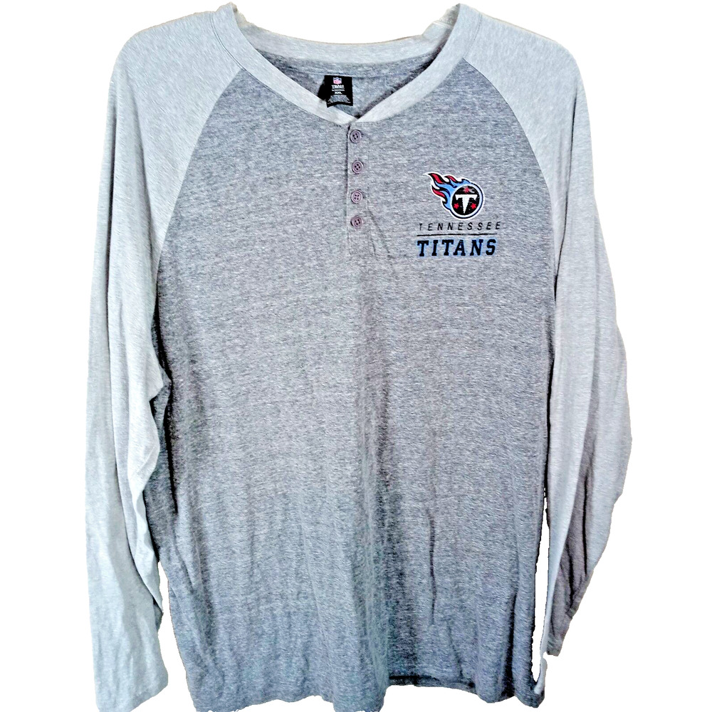 Tennessee Titans NFL Apparel Gray 2XLarge Long Sleeve Henley Sleepwear Shirt